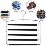 Multi Pants Trousers Hangers Smart Closet Saver Pack of 4 Heavy-Duty Chrome Steel 360&deg Swivel V1192-AZ-W-17961