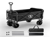 Gardeon Folding Camping Wagon Heavy Duty Utility Cart with Tailgate Table 150L GCT-W-TABLE-86-BK