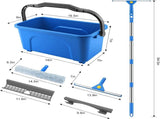 11 L Window Cleaning Kit with Bucket, Squeegee and Microfibre Scrubber for Home, Outdoor, Car and V1189-LC-AMZ-00176