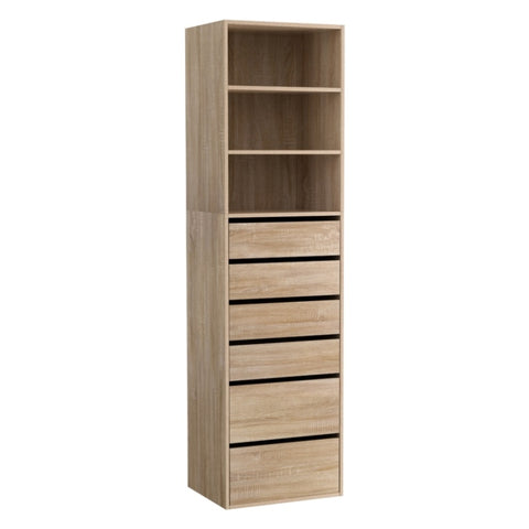 Artiss 6 Chest of Drawers Tallboy Cabinet Pine FURNI-N-CDR-6D3S-WD-AB