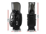Everfit Golf Cart Bag Rolling Buggy Club Organiser Synthetic Leather Black GOLF-B-BAG-CART-BK