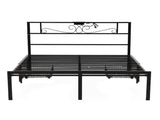 Artiss Queen Bed Frame with Charging Station & Storage Drawers Metal MBED-D-MAX-Q-BK-AB