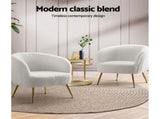 Artiss Armchair Lounge Chair Accent Chairs Armchairs Sherpa Boucle Sofa White UPHO-C-ARM-6020-WH