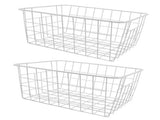 Freezer Basket Rust Proof Large Capacity Iron Storage Bin for Refrigerator Fruits Snacks Drinks 2pcs V1294-YM0901-3117230240512