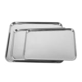 3pcs Stainless Steel Lasagna Pan Silver Rectangular Baking Cooking Chefs V1370-AZ4-15352