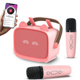 Mini Karaoke Machine - Portable MP3 Player with 2 Wireless Mics Toys & Gifts Purple V1263-JX-6967-1