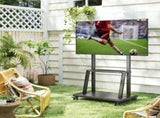 TV Stand for 3270 Inch TVs with Projector Shelf, Lockable Wheels, Adjustable Height, Cable V1181-HI028