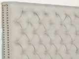 Bed Head Double Size French Provincial Headboard Upholsterd Fabric Beige V43-BED-SENDBEG