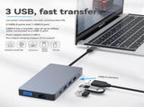 Docking Station 12 in 1 Dual HDMI USB C Hub 4K Multiport Adapter Laptop Expansion V1263-JX-7777