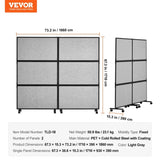 Acoustic Room Divider Partition Panel Privacy Screen 2 Pack Light Gray V952-LDSGYPF7266I63D57V0