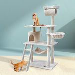 i.Pet Cat Tree 141cm Tower Scratching Post Scratcher Condo Wood House Bed Beige PET-CAT-PCT63-BE