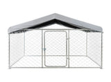 Outdoor Dog Kennel, 2 x 2 x 1.6 m Large Dog Kennel with Secure Lock, Outside Dogs Enclosures with V952-DXHWQSYS6565NAQH5002V0