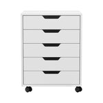 Artiss 5-Drawer Filing Cabinet Mobile Rolling Storage Cabinet Chest of Drawers Stand White FURNI-B-CAB-5T-WH