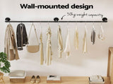 Artiss Clothes Rack Garment Rail Metal Industrial Pipe Wall Mounted 2 Pack HANGER-B-02-RAIL-BKX2