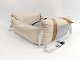 White car bed, carrier for car, pet travel accessories, transport in car, car seat, V1106-136-GRA-08632
