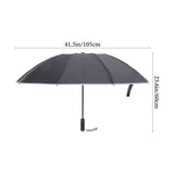 Black Umbrella for Rainy Days, 41-Inch Canopy with Rubber Handle, 1 Set V1366-AZ2-W-19199
