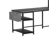 Levede L Shaped Gaming Desk with LED Lights Black DH1053-BK