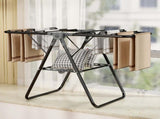 2-Tier Foldable Clothes Drying Rack for Balcony Bay Window-White V1161-101205