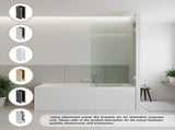 70cm Frameless Glass Bath Screen with F-Brackets - Black V63-851481