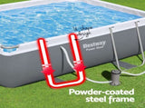 Bestway Swimming Pool 282x196x84cm Steel Frame Above Ground Pools Filter Pump 3662L BW-POOL-SQ-282-56631