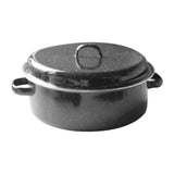 24cm Black Enamel Roasting Pan with Lid - Household Cooking Pot for Home Kitchen Use V1366-AZ2-W-20297