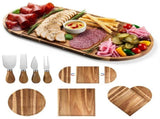 Large Charcuterie Board, Wooden Cheese Board Set, Adsorbent Serving Platter, Square and Semi-Circle V1369-AZ3-W-08687