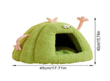Winter Warm Cats Bed Cartoon Theme Design Highly Density Removable Cover Shelter House Rest Bed for V1107-135-14839-GRN1