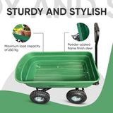 Garden Dump Cart with Heavy Duty Steel Frame,10 Inch Pneumatic Tires Maximum Load Capacity of 250 kg V284-TC2145