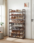 SONGMICS 8-Tier Shoe Rack Storage 32 pairs with Adjustable Shelves Bronze V227-8498402114140