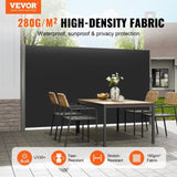 VEVOR Retractable Side Awning 71''x 118'' Patio Screen Fence Divider Fencing V952-ZYPF180X300CMBK01V0
