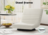 Artiss 2XFloor Chair Lounge Sofa Swivel Foldable Linen White FLOOR-SBL-03LIN-WHX2