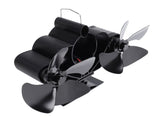 8 Blades Wood Stove Fan Aluminum Alloy Quiet Efficient Heat Powered Fireplace Fan with Magnetic V1294-YM0901-3114240088711