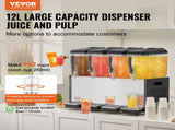 Commercial Beverage Dispenser, 4 Tanks 12 L Per Tank Juice Dispenser, 510W Stainless Steel Ice Tea V952-SYYLJJBSJXS1YI25UV3