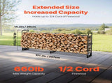Firewood Rack with Waterproof Cover, 2.57m Outdoor Firewood 1/2 Cord Storage Metal Log V952-HWDCJ8FTPSYG1JYW6001V0
