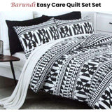 Belmondo Barundi Tribal Easy Care Quilt Cover Set Queen V442-CAP-QUILTCS-BARUNDI-BLACK-QS