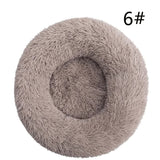 Calming Donut Pet Bed -Soft Faux Fur, Anti-Anxiety Fluffy Round Bed for Cats and Small Dogs V888-ELOSUNG10275