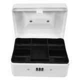 Metal Cash Storage Box with Combination Lock and Removable Tray for Home V1369-AZ3-W-12217