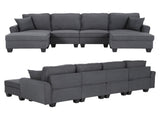 Artiss Modular Sectional U Shaped Storage Sofa Couches for Living Room Grey SBED-I-ST06-GY-ABCDEF