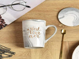 Best Mom Ever Coffee Mug Gift Set with Lid, Spoon & Coaster, 14oz Pink Marble Ceramic Cup for V1107-CS-DLSMKBB