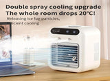 USB rechargeable mini air conditioning fan, supports USB/wireless charging. Features 3-speed wind, V1232-BXSKT001