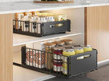 CARLA HOME 2 Pack Pullout Cabinet Kitchen Organizer Drawers with No-Drilling and Adhesive Design for LSB-36266