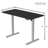 FORTIA Sit To Stand Up Standing Desk, 120x60cm, 72-118cm Electric Height Adjustable, 40kg Rated, V219-ADKSSTFO2KSA