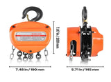 Hand Chain Hoist, 3 Ton Capacity, Manual Chain Block with Upgrade G80 Galvanized Chain, 6 m Lifting V952-SJSLHL3T20FTM28SX001V0