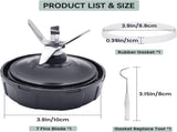7-Fins Blender Blade and 6 PCS Rubber Gaskets with 2 PCS Ring Removal Tools V1258-DP02-C-692
