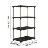4 Tier Plastic Storage Shelves, 31.4" Shelving Unit Storage Rack Organizer for Home, Garage, V1192-AZ-W-33799