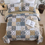 Retro Charm Queen Bedspread Set with Bold Checkered Design V745-MAC080631Q13U