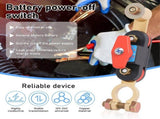 2-Pack Top-Post Battery Disconnect Switch Pure Copper Terminals, Adjustable & Waterproof, 12V/24V V1366-AZ2-W-14698