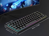 67 Keys Layout Design Mechanical Gaming Keyboard PC PS4 RGB Backlight Wired USB Black V201-W11564683