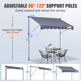 VEVOR Manual Retractable Awning, 78" Outdoor Retractable Awning Sunshade Shelter, Adjustable V952-SSSZYPHSLZS7QYB12V0