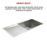 960x450mm Handmade Stainless Steel Undermount / Topmount Kitchen Sink with Waste V63-770045